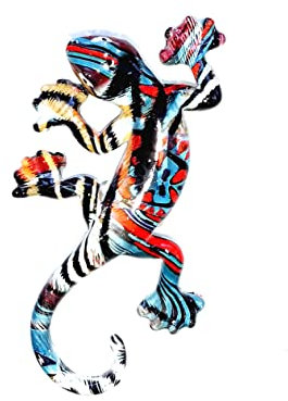 Salamandre Magnet Noir Multicolore MODELE Unique en RESINE