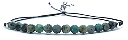 Afrikanisches Türkis-String-Armband 925 Sterling Silber Naturstein einstellbar auf alle Handgelenksstärken