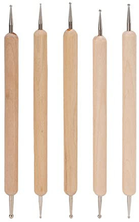 5-delars Dubbel-änds Spårningsprickverktyg Set, Präglingspenna för Kolöverföringspapper, Mandala Stenmålning, Keramik Lerhantverk, Präglingskonst
