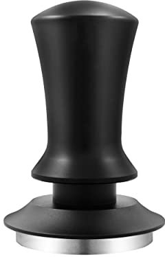 K Cool Espresso Hand Tamper, Premium Barista Coffee Tamper with Calibrated Spring, Stainless Steel Base Tamper Compatible with Espresso Machine Rancilio, Gaggia Bottomless Portafilter (58 mm, Black)