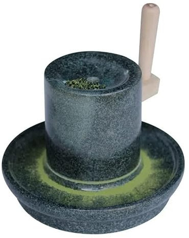 Handmade Natural Granite Stone Mill Bluestone Grinder For Tea/Coffee Beans/Pepper Matcha Grinder Mill Machine Tea Crusher Japan Tea Manual Rotation Stone Small Grinding Plate Maker Coffee Beans Grindi