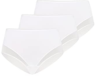 Teyli 3-pack trosor dam bomull för att dölja brister – bikinis och midjetrosor för kvinnor – trosor bomull, Vit, XL plus size