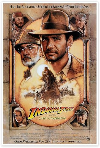 Posterlounge Indiana Jones und der letzte Kreuzzug (Englisch) Poster | 40 x 60 cm von Vintage Entertainment Collection Braun Wandbilder Wanddeko