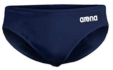 ARENA Herren Team Solid Water Polo Swim Brief Wassersport Training Badeanzug Badehose, Marineblau/Weiß, 34