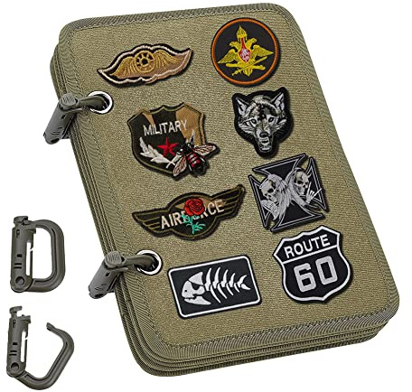 NBEADS 1 Set Taktische Militär Patch Holder, 5 Loses Blatt Patches Abzeichen Display Tuch Kampf Moral Patch Halter Platte Klett-Teller Für Schmuck Display Buttons Abzeichen Kollektionen, Olivgrün
