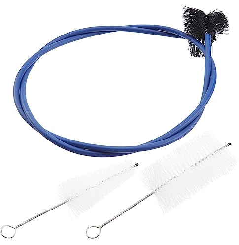 Trompeten Reinigungsbürstenset für Instrumente aus Kunststoff | Flexibles Nylon, Blau, für Mundstück und Pflegezubehör, 3 Stück, Kompaktes Zubehör für Trompete