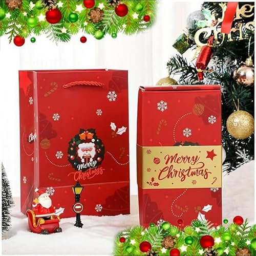 HOIDOKLY Scatola regalo esplosiva di Natale, scatola regalo a sorpresa, scatola regalo esplosiva pop-up, scatola regalo esplosiva pop-up, scatola regalo pieghevole fai da te per regali di Natale (10