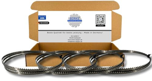 4er Set Birke® UDDEHOLM & GEHÄRTET Bandsägeblätter Weich- und Hartholz für Scheppach, Holzstar uvm.. (1400x6x0,4 6ZpZ (GEHÄRTET))
