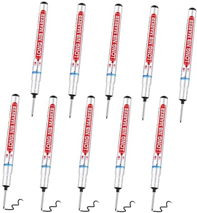 YLYDMY 10 Stück Tieflochmarker,Bohrlochmarker,Langlochmarker,Markierungsstift,Lochmarkierer (Schwarz)