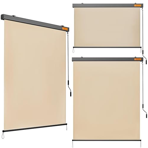Yaheetech Senkrechtmarkise Außen 160 x 250 cm, Sichtschutz Beige