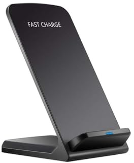 SHOP-STORY - WIRSTAND : Chargeur Induction 15W Universel Rapide et sans Fil à Double Bobine - Mode Portrait ou Paysage - Compatible Samsung Galaxy, iPhone et Autres Appareils Qi