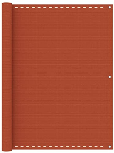 FOZICV Sichtschutz Terrasse 120x500 cm mit Ösen und PE Seil Balkonbespannung Schimmel und UV Beständig Balkonumspannungen Garten Balkonverkleidung Balkonsichtschutz Blickdichte Windschutz Orange HDPE