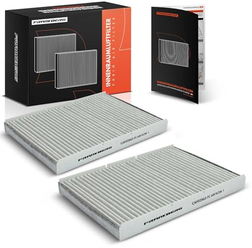 Frankberg 2x Innenraumfilter Pollenfilter mit Aktivkohle 1J0819644A | Kompatibel mit Polo Kasten/Hatchback 86CF, Golf IV Variant 1J5, New Beetle 1C1 9C1, P.a.s.s.a.t 3B3