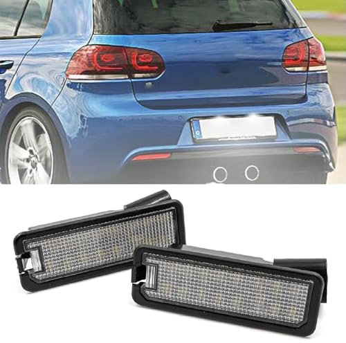 GSRECY 2PCS LED Number License Plate Light, Rear Lamps Compatible with Golf MK7 Passat B7 B8 Polo Seat Leon, White Canbus Number Plate Lamps, LED Tail Lights