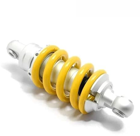 COUSOPO Motorrad Federdämpfung Universeller Motorrad-Stoßdämpfer, 205 Mm, Verstellbar, Öldruck-Hinterradstoßdämpfer Stoßdämpfer Federbeine(Gold)