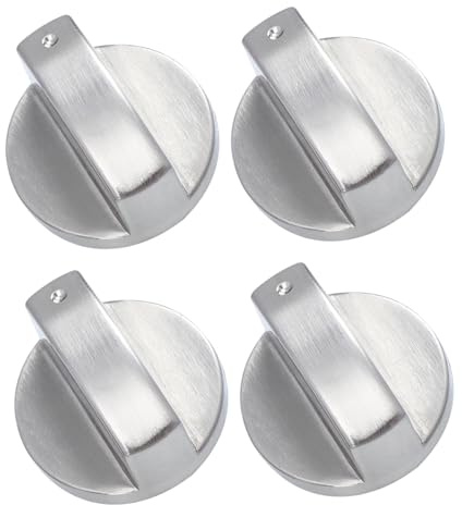 COLLBATH Boutons De Rechange Pour Cuisinière 4 Pièces Boutons De Cuisinière En Métal De Brûleur En Alliage De Zinc Pour Plaques De Cuisson Électriques