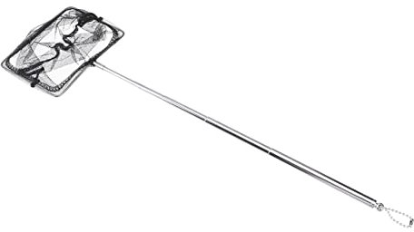 Supvox 1stk Teleskopfischen Netz Stand Aquarium Landung Seine Pole Karpfen Netto-Fisch Teich Tank Zubehör Für Aquarien Fisch Kescher Fishing Tackle Angelzubehör Rostfreier Stahl Silver