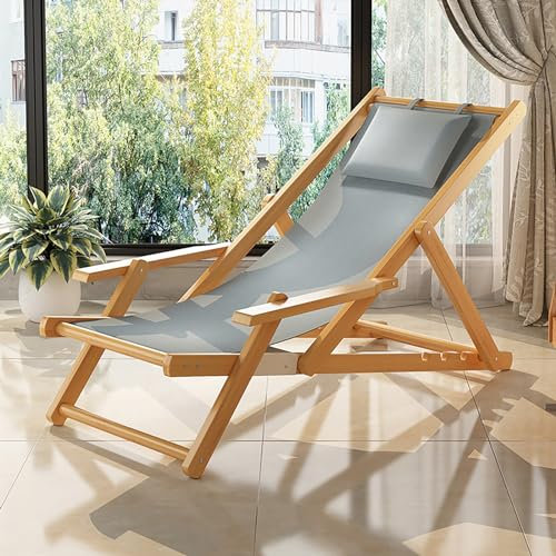 Klappbarer Outdoor-Loungesessel mit verstellbarer Rückenlehne und breiter Armlehne für Garten, Pool, Strand und Veranda, Pool, Loungesessel für den Außenbereich