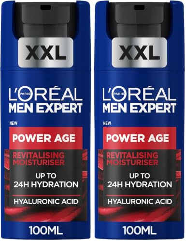 L'Oréal Men Expert XXL Gesichtspflege gegen Falten für Männer, Anti-Aging Feuchtigkeitscreme für matte Haut, Gesichtscreme für Herren mit Hyaluronsäure, Power Age, [Amazon Exclusive], 1 x 100 ml