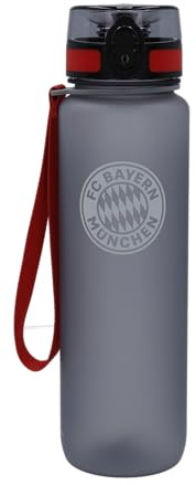 FC Bayern München I Trinkflasche I Durchsichtig I 1 L I Schule I Kindergarten I Sport I Fußball