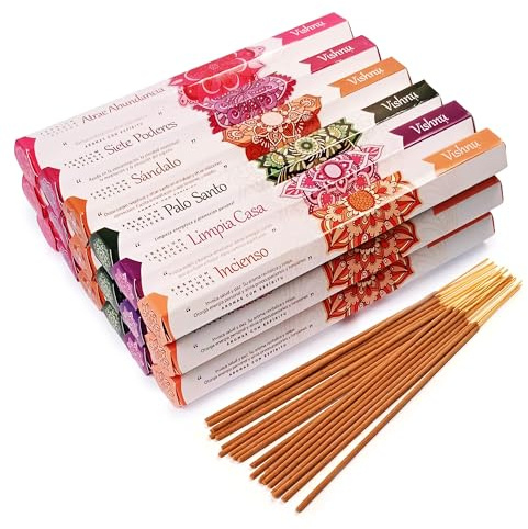 Incienso Premium Combo ABUNDANCIA – 360 Varillas | 6 Aromas Naturales de la India | con Resinas, Flores y Aceites Esenciales | 3 Cajas x 6 Tubos Hexagonales | para Prosperidad, Meditación y Bienestar