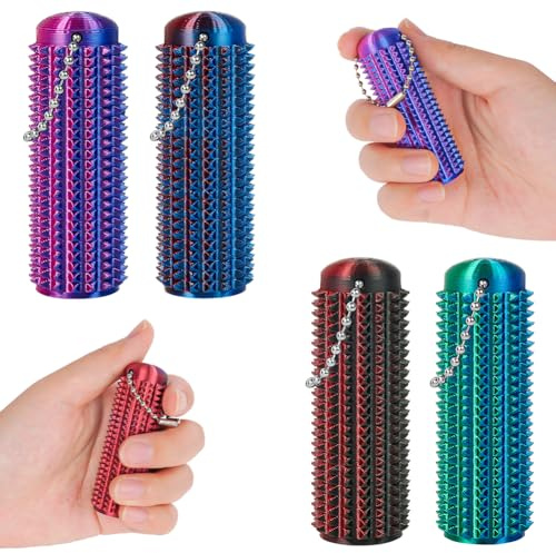 Ainiv 4 Stück Little Ouchies Pain Fidget, Sensorik Spielzeug | Spiky Grippie Stim Keychain, Fidl Bitz Fidget Toys, Pocket Mini Fidget Toy, ADHS Spielzeug für Stressabbau und Fokus