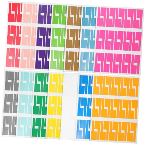 Hemobllo 14 hojas Etiquetas Adhesivas para Cables Coloridas Impermeables Unidades Identificación Organización Etiquetas para Cable Eléctrico Resistentes