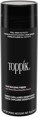 Toppik Dunkelbraun Streuhaar für volleres Haar in Sekunden, Haarpuder für einen authentischen Look, Schütthaar bei Haarausfall für Männer und Frauen, 55g