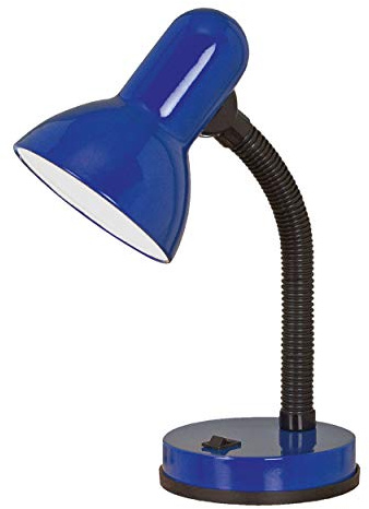 EGLO Tischlampe Basic, 1 flammige Tischleuchte | Schreibtischlampe aus Stahl und Kunststoff, Farbe: Blau, Fassung: E27