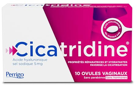 Cicatridine – Ovules vaginaux - favorise la Cicatrisation de la zone intime vulvo vaginale – sécheresse intime - Acide Hyaluronique Sel Sodique 5mg - Dispositif médical - 10 ovules