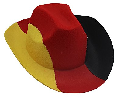 TrendandStylez 10er Set Cowboyhut Deutschland Schwarz-Rot-Gold | Fanartikel Filzhut für EM, WM & Public Viewing | Fußball Partyhut Kostüm für Erwachsene