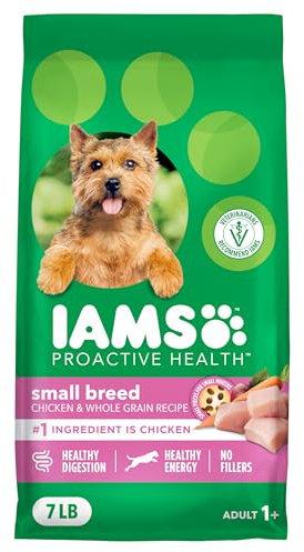 IAMS Proactive Health Hunde-Trockenfutter für kleine Rassen, ausgewachsenes Hundefutter Trockenrezept, 3,2 kg, Beutel