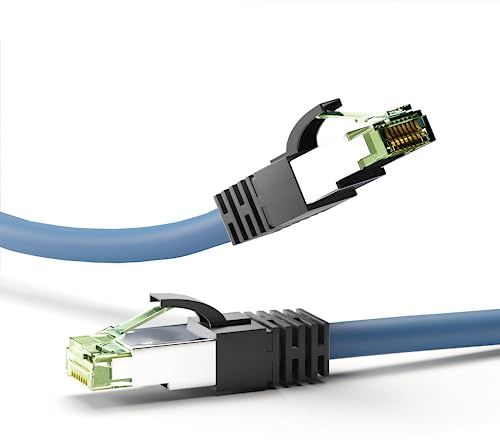 Goobay 45661 RJ45 patchkabel CAT 8.1/RJ45 kontakt/8K Gaming PS5 Playstation 5 & Xbox / 2 000 MHz/OFC nätverkskabel/DSL-kabel/blå/LAN kabel 3 m
