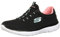 Skechers Women's Summits Sneaker, Black Pink, 6 UK