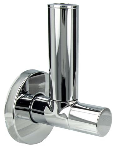tecuro -22214- Design Eck-Ventil mit Schlauchverblendung, 1/2 Zoll Wandanschluss, Messing verchromt