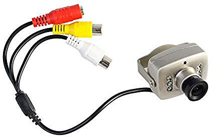 Vetrineinrete® Micro camera con base mobile 420TVL a colori visione notturna cablata telecamera nascosta 35 mm con microfono audio e video microcamera infrarossi 208C