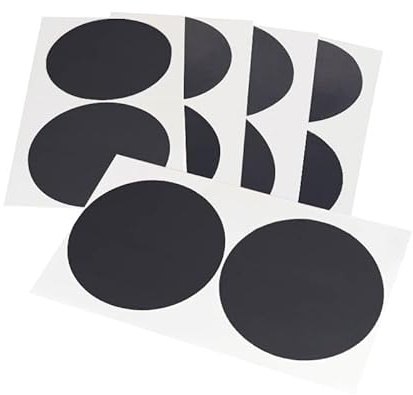 KLEBESHOP24 Markierungspunkte aus Gewebe, Ø 80 mm, schwarz, 10 Stück | PE-beschichtet, mit strukturierter Oberfläche, zum Markieren, Basteln, Dekorieren