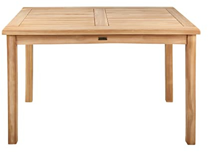 BENEFFITO SALENTO - Table Rectangulaire d'Extérieur en Bois de Teck - Couleur Naturelle - 70 x 110 cm - 4 Places