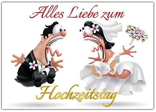 BREITENWERK A4 XXL Glückwunschkarte HOCHZEITSTAG BRAUTPAAR edle Klappkarte mit Umschlag zum Hochzeit Jahrestag für Ehemann Ehefrau Ehepaar Karte
