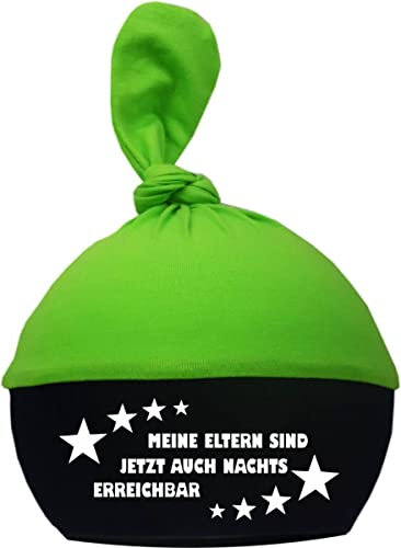 Baby 1-Zipfelmütze Multicolor (Lime-Navy) (Gr. 3 (KU: 53-57)) Meine Eltern sind jetzt auch nachts erreichbar