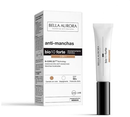 BELLA AURORA - Bio10 Forte 3 en 1, 10 ml, Camufla las Manchas Piel con Color, Despigmenta y Protege, Elimina Manchas Oscuras, Difumina Manchas e Imperfecciones, Protección SPF 50+