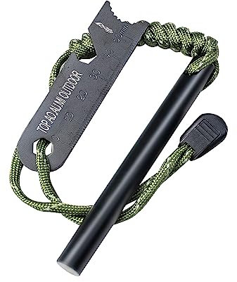 Survival-Werkzeug, Feueranzünder, Ferro-Ruten-Feuerstarter-Set und Rucksackreisen, Multifunktionswerkzeug, Feuerstarter, Survival, Feuerstahl