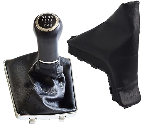 Kakulkomen Pomo para palanca de cambios + funda antipolvo a prueba de freno de mano (hilo negro - R)
