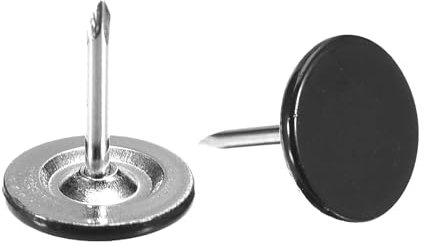 QUARKZMAN 50Pz Chiodi per Tappezzeria, Testa Piatta 11mmx13mm, Puntine da Disegno Chiodi Decorativi per Lavagna Sughero Mobili, Puntine per Mobili, Divani, Testate, Colore Nero