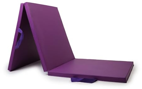 NORTHERN Yoga Mat Exercise Fitness Tri-Fold Foam Mat Extra Thick Non Slip Large Padded Stretching Home Gym Equipment Accessory 3 Folding Multi-Purpose Workout with Carrying Handle