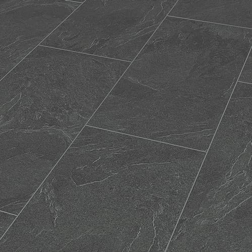 Meister Laminatboden MeisterDesign. Laminate LB 150 857 x 398 x 8 mm 06137 Schiefer anthrazit Steinporen-Struktur