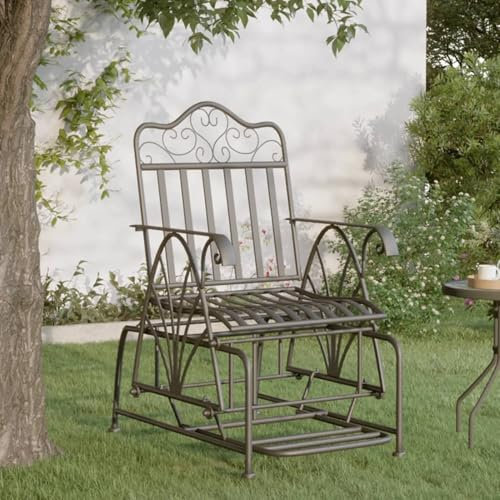 LAPOOH Gungstol 61 cm svart stål, amningsstol, relaxstol, lässtol, matningsstol, relaxfåtölj – 318834