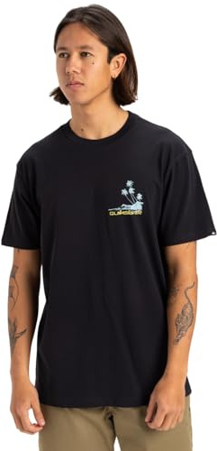 Quiksilver, Palm Lines Camiseta de Manga Corta, Hombres, L, Black