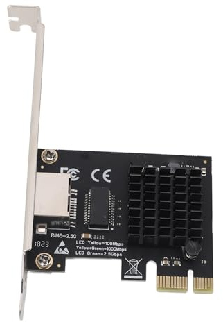 Tarjeta de Red de 2,5 GB, Tarjeta Ethernet PCIe Tarjeta de Red PCIe RTL8125B Tarjeta de Red PCI Express de Puerto Gigabit RJ45 de 2,5 G para 7 8 10 11 para