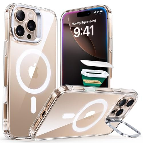 ESR für iPhone 16 Pro Max Hülle [Kamerasteuerung] Kompatibel mit MagSafe [Versteck Robust Ständer] Militärschutz Handyhülle für iPhone 16 Pro Max Stoßfest Kratzfest Schutzhülle Case, Klar